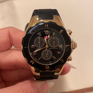 Michele Black and Gold Jelly Watch